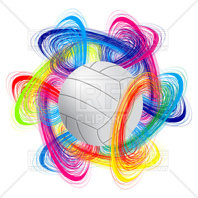 400x400 Volleyball Ball On Colorful Background Vector Image Of Sport