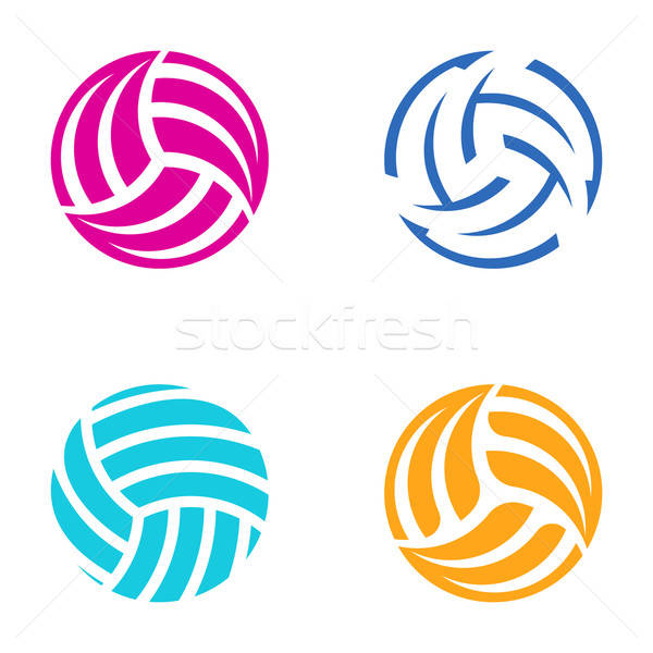 Colorful Vector Volleyball Balls Vector Illustration David Benes 600x600 Colorful Vector Volleyball Balls Vector Illustration David Benes
