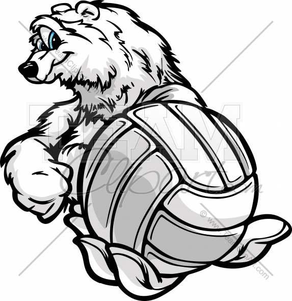 Polar Bear Volleyball Clipart Image 573x590 Polar Bear Volleyball Clipart Image