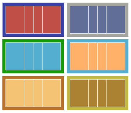 450x388 Set Of Different Volleyball Court Isolated On White Royalty Free