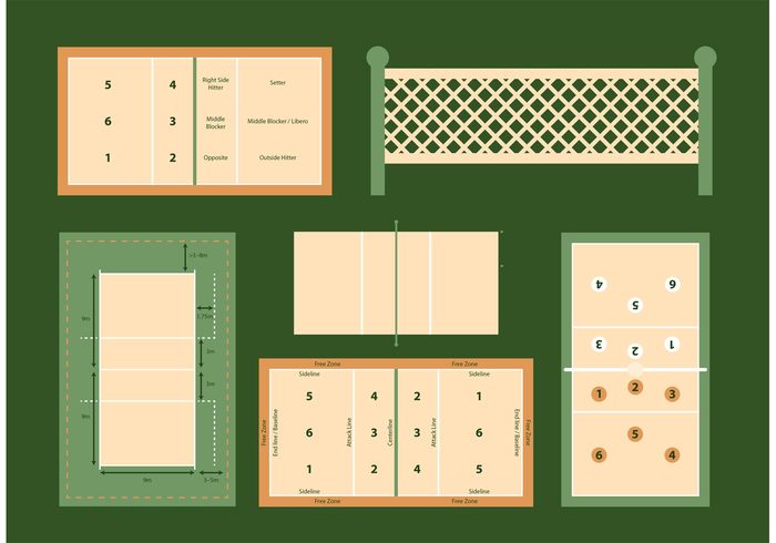 700x490 Volleyball Court Vector Diagrams Set Free Vectors Ui Download