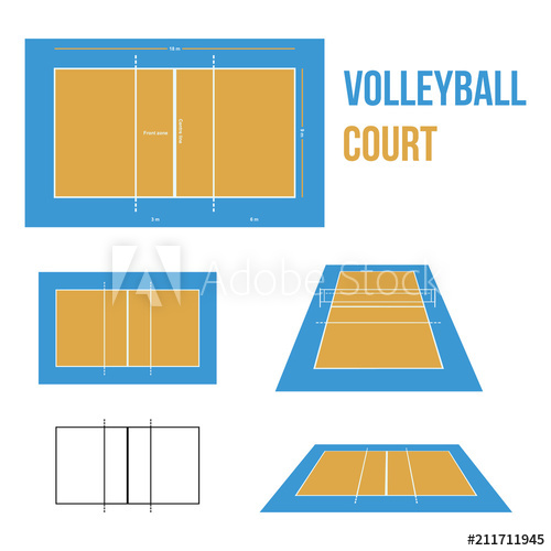 500x500 Volleyball Court Vector Illustration