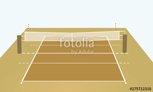 500x300 Volleyball Court Vector Illustration Stock Image And Royalty