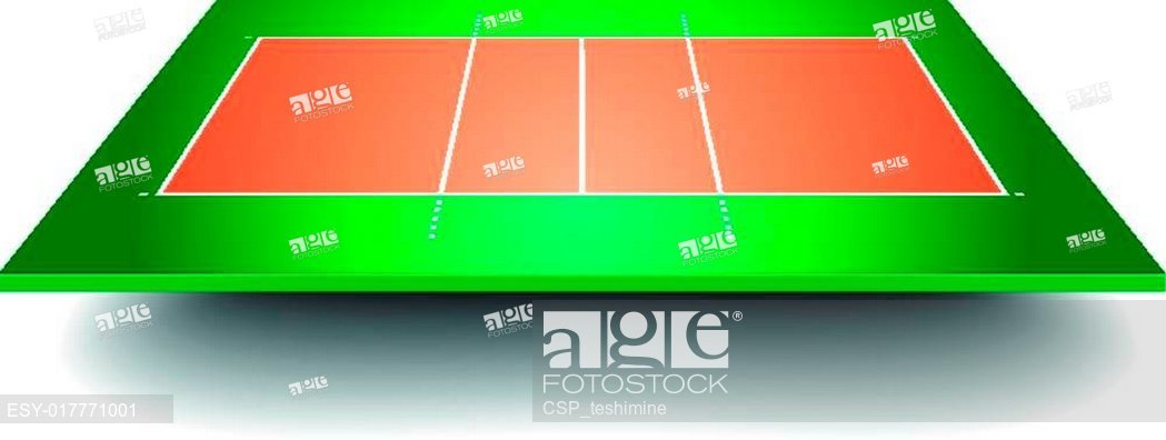 1049x396 Volleyball Court With Perspective, Stock Vector, Vector And Low
