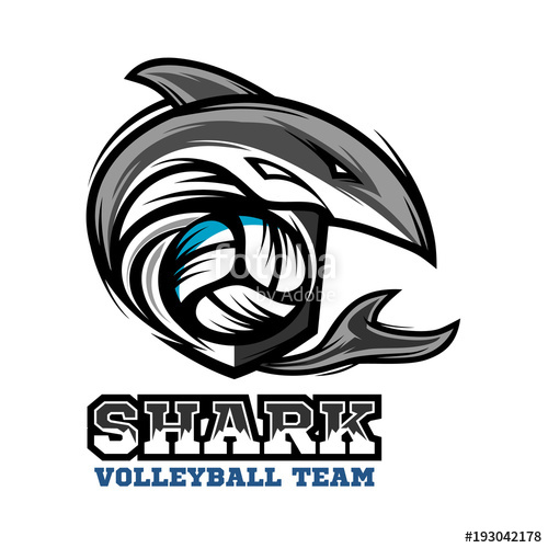 500x500 Shark Volleyball Logo Vector Stock Image And Royalty Free