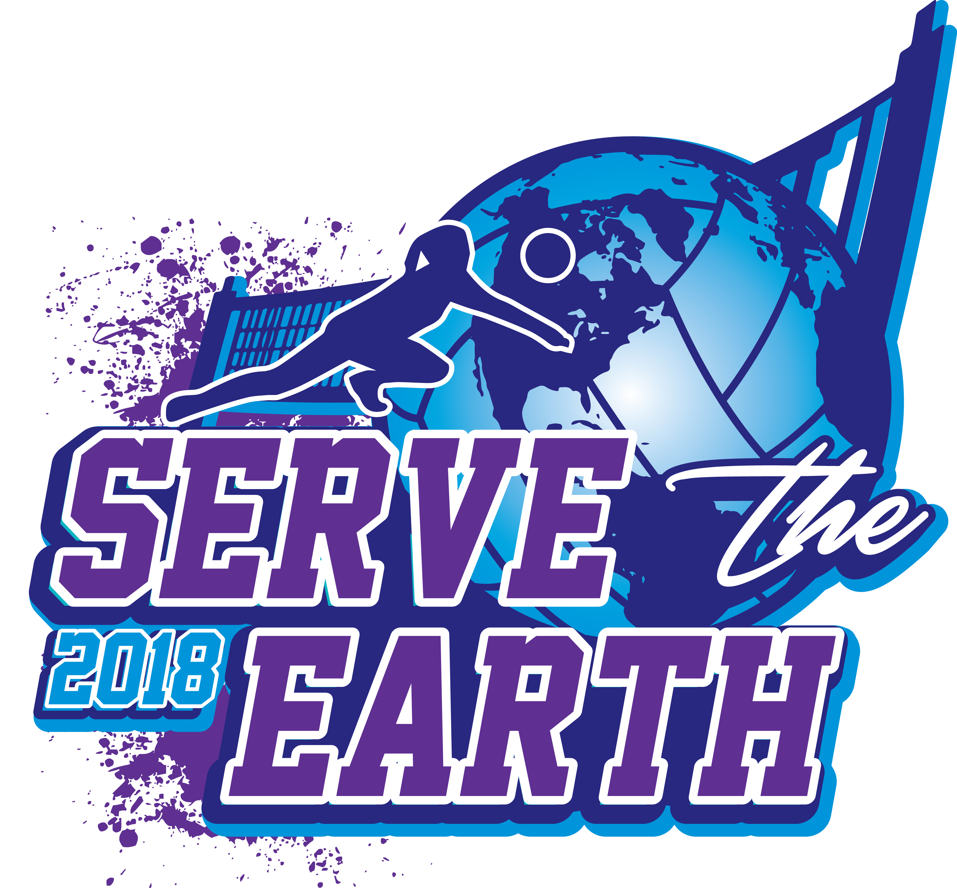 3183x2954 Volleyball Serve The Earth T Shirt Vector Logo Design