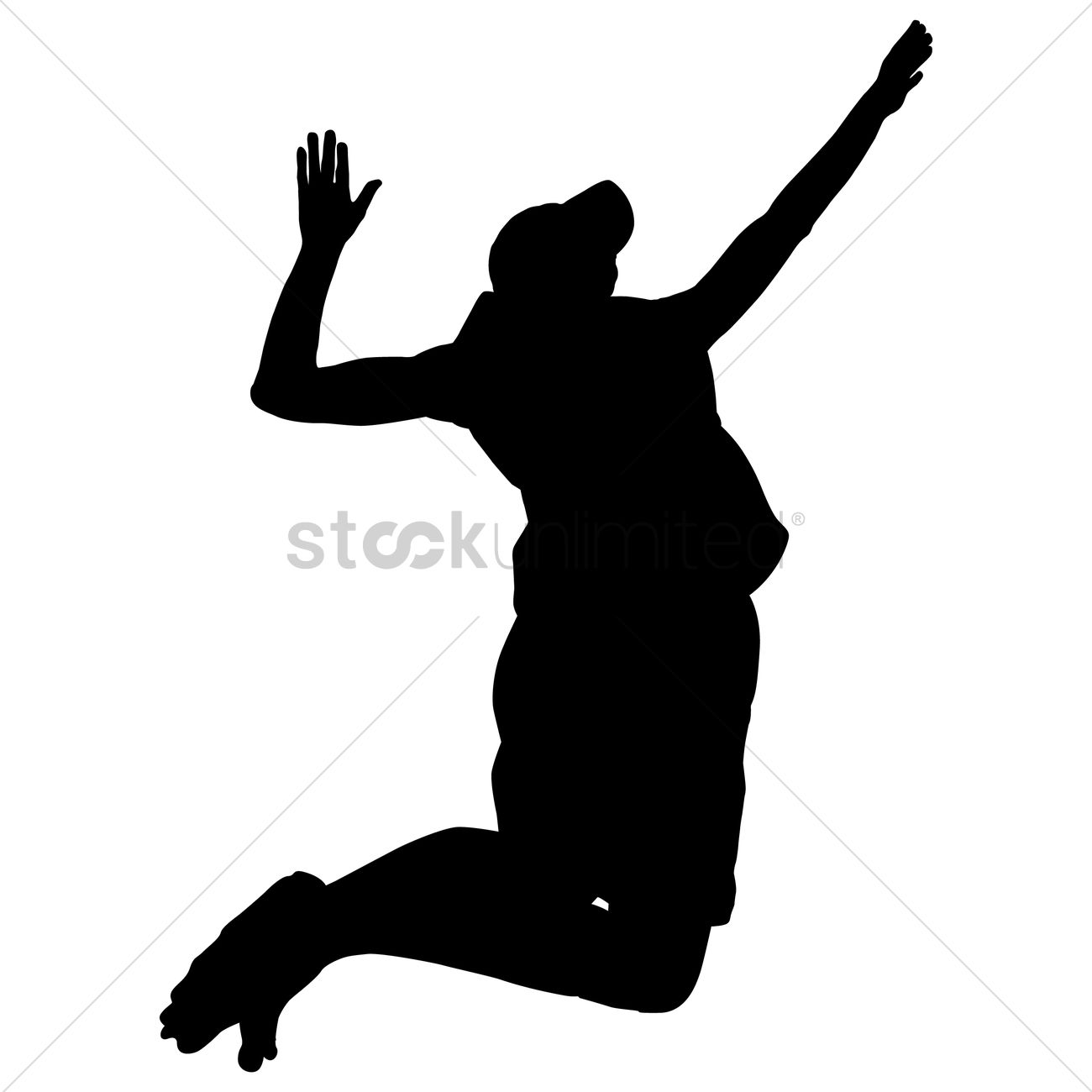Silhouette Of A Volleyball Player Vector Image 1300x1300 Silhouette Of A Volleyball Player Vector Image