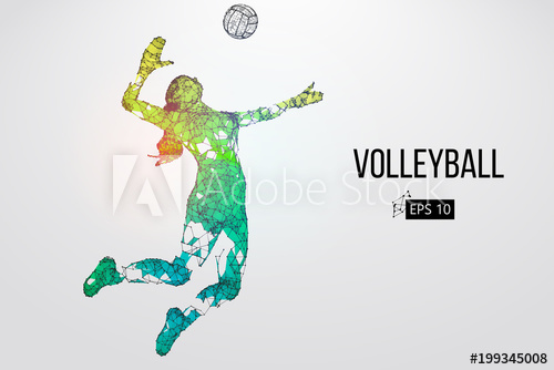 Silhouette Of Volleyball Player Vector Illustration 500x334 Silhouette Of Volleyball Player Vector Illustration