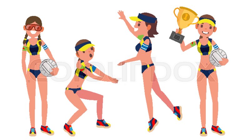 Beach Volleyball Player Vector Girl Stock Vector Colourbox 800x450 Beach Volleyball Player Vector Girl Stock Vector Colourbox