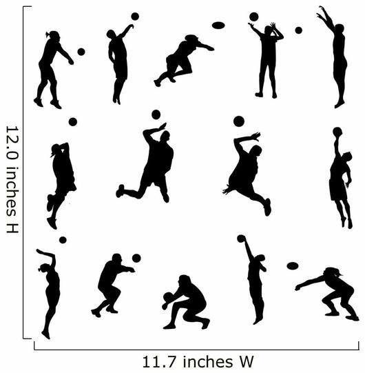 Volleyball Players Silhouettes Vector 530x541 Volleyball Players Silhouettes Vector