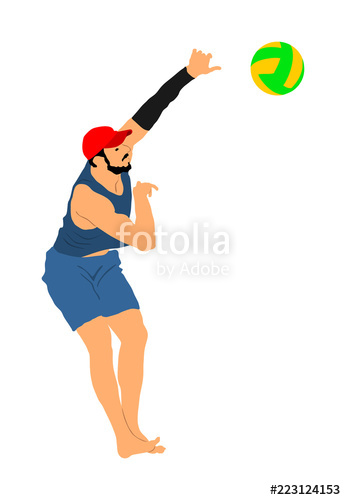 Beach Volleyball Player Vector Illustration Isolated On White 346x500 Beach Volleyball Player Vector Illustration Isolated On White