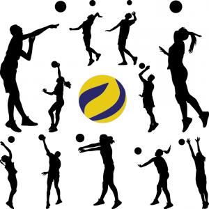300x300 Woman Volleyball Player Silhouette Passing Ball Vector Catchsplace