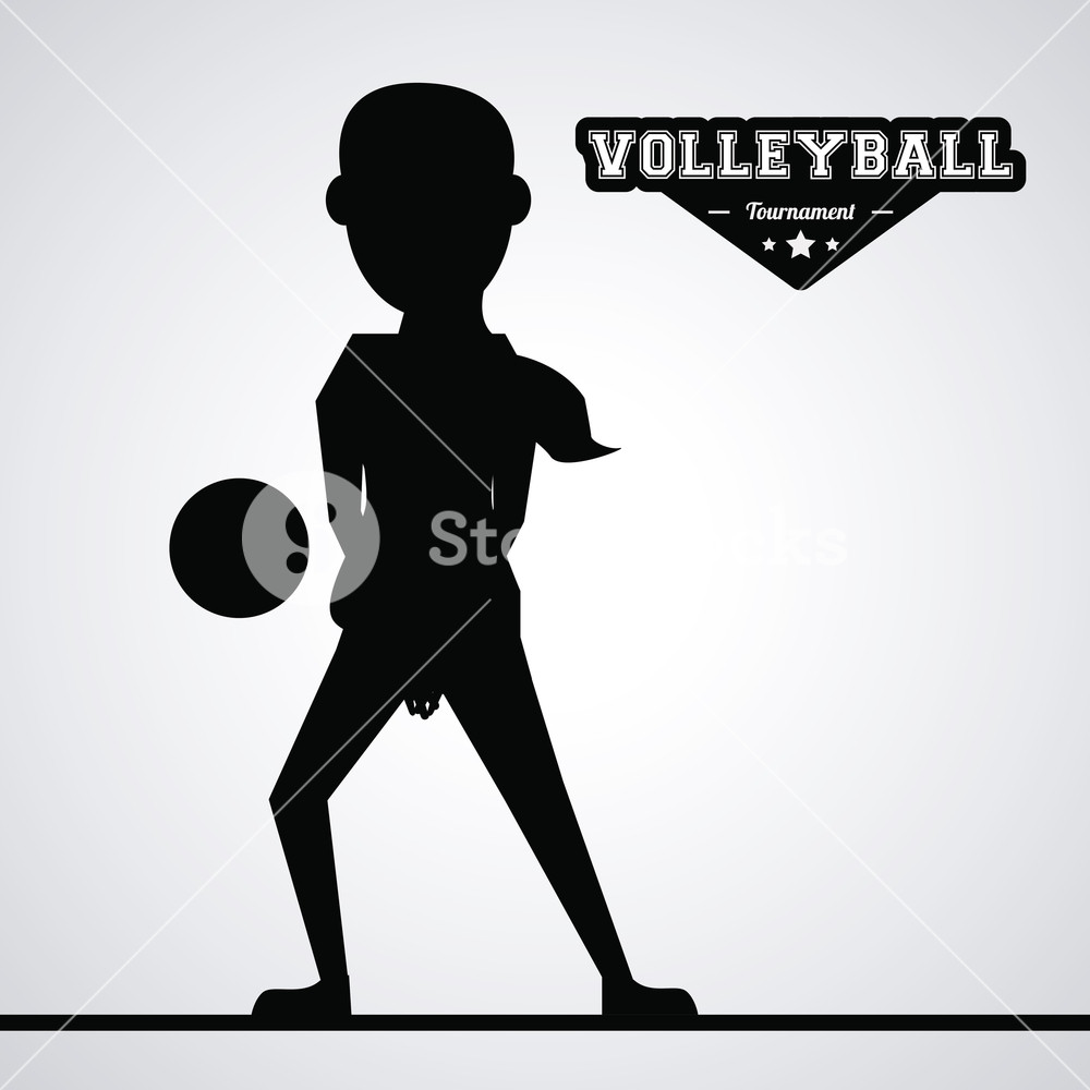 Black Silhouette Faceless Woman Volleyball Player Vector 1000x1000 Black Silhouette Faceless Woman Volleyball Player Vector