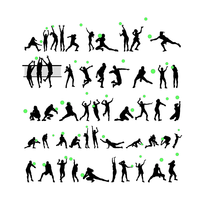 Free Volleyball Player Vector Silhouettes 800x800 Free Volleyball Player Vector Silhouettes