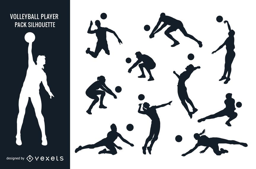 Male Female Volleyball Player Pack Silhouette 864x570 Male Female Volleyball Player Pack Silhouette