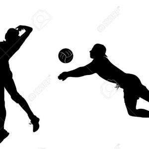 300x300 Men Volleyball Player Silhouettes Vector Createmepink