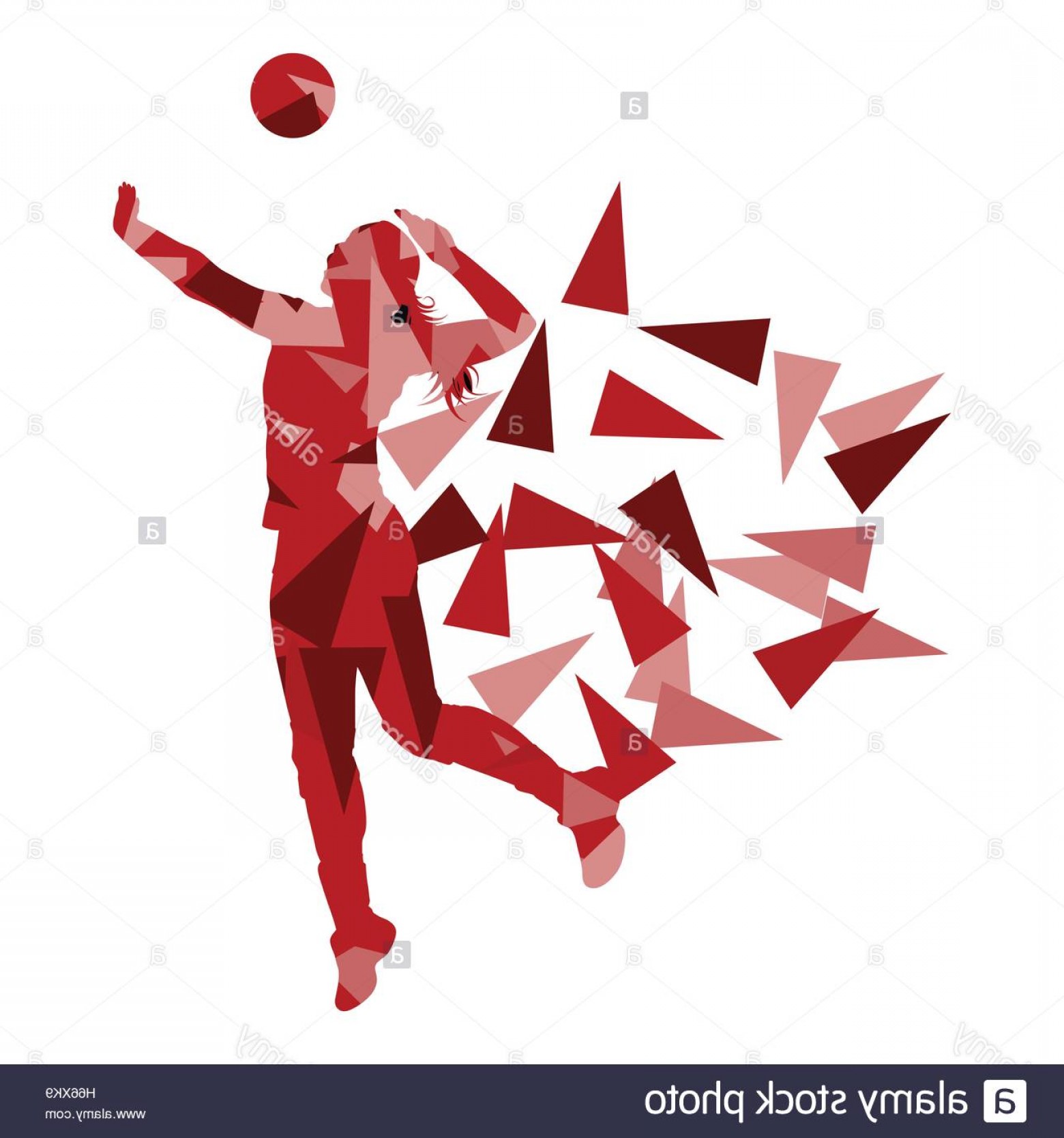1560x1668 Stock Photo Volleyball Player Woman Silhouette Made Of Polygon