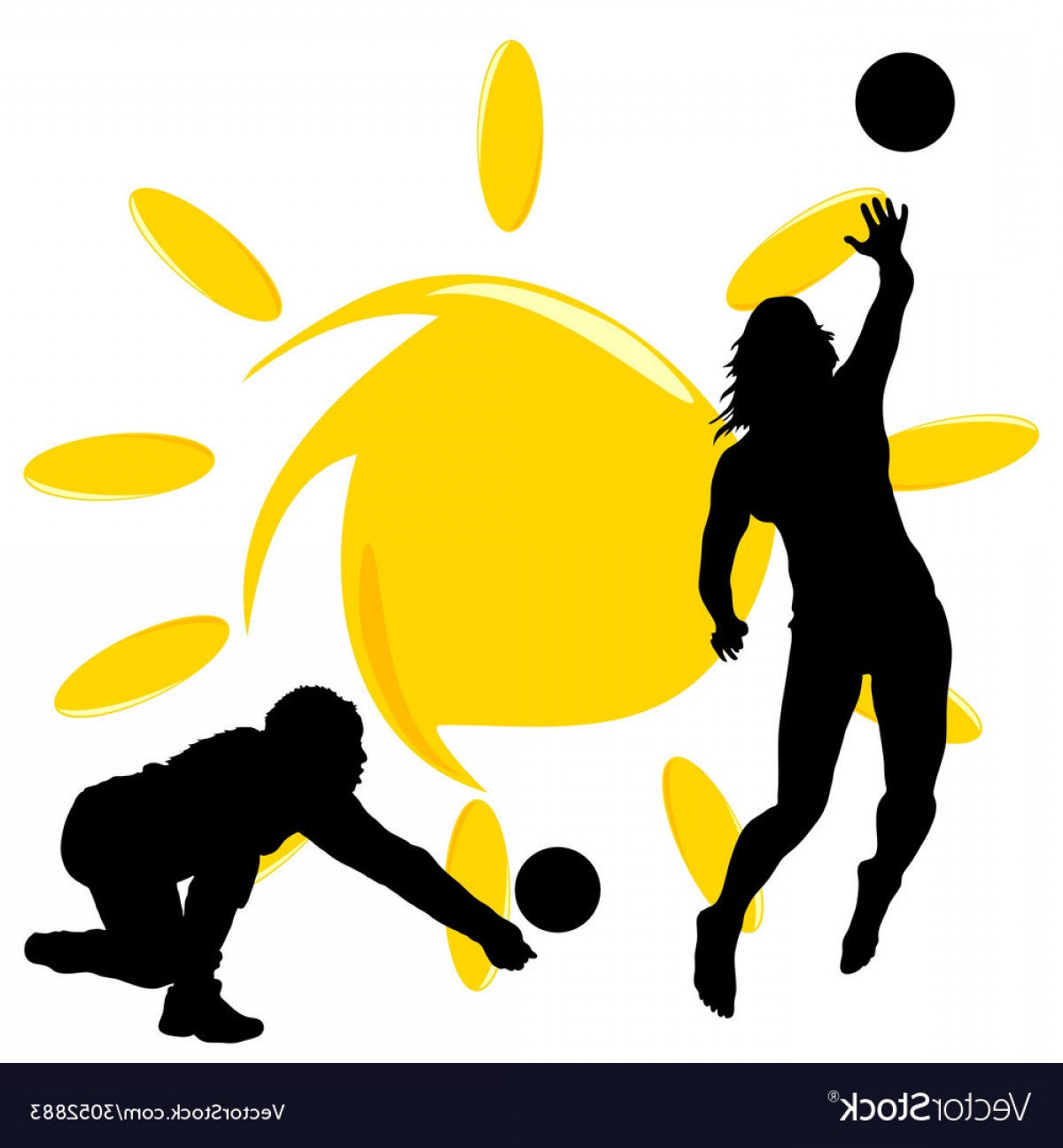 1200x1296 Volleyball Two Girl Silhouette Vector Soidergi