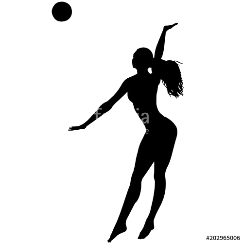 500x500 Volleyball Woman Beach Silhouette Female Clipart Girl Sports