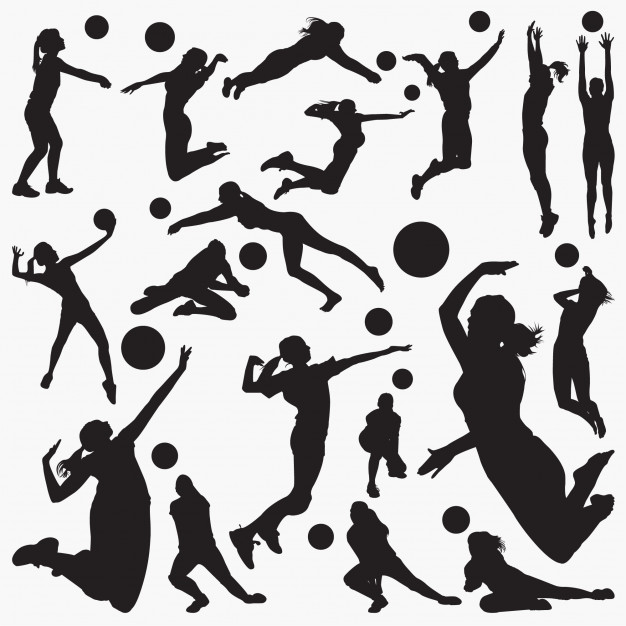 Volleyball Silhouette Vector at Vectorified.com | Collection of ...