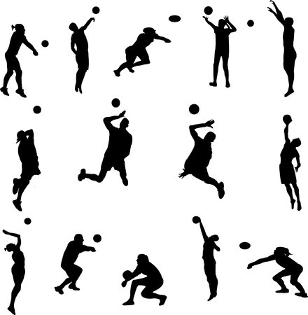 Volleyball Silhouette Vector at Vectorified.com | Collection of ...