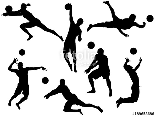 Volleyball Silhouette Vector at Vectorified.com | Collection of ...