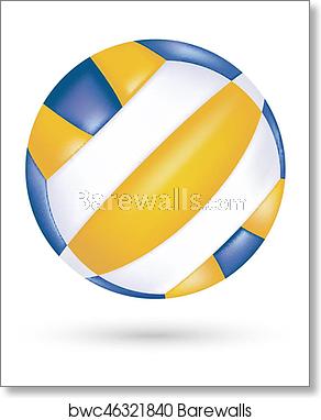 292x382 Beach Volleyball Vector On A White Background, Art Print