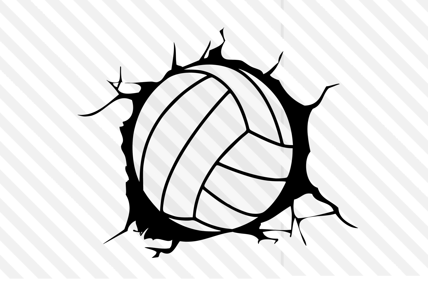 1500x1000 Volleyball Design Dxf Vector Logo Graphic