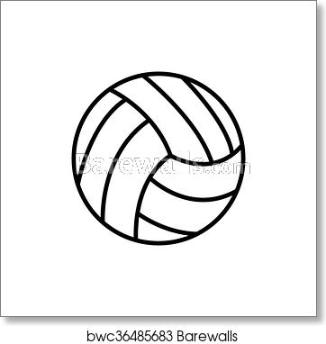 362x382 Volleyball Vector Icon, Art Print Barewalls Posters Prints