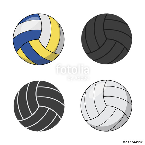 500x500 Icons Of A Volleyball Sport Concept, Volleyball Vector