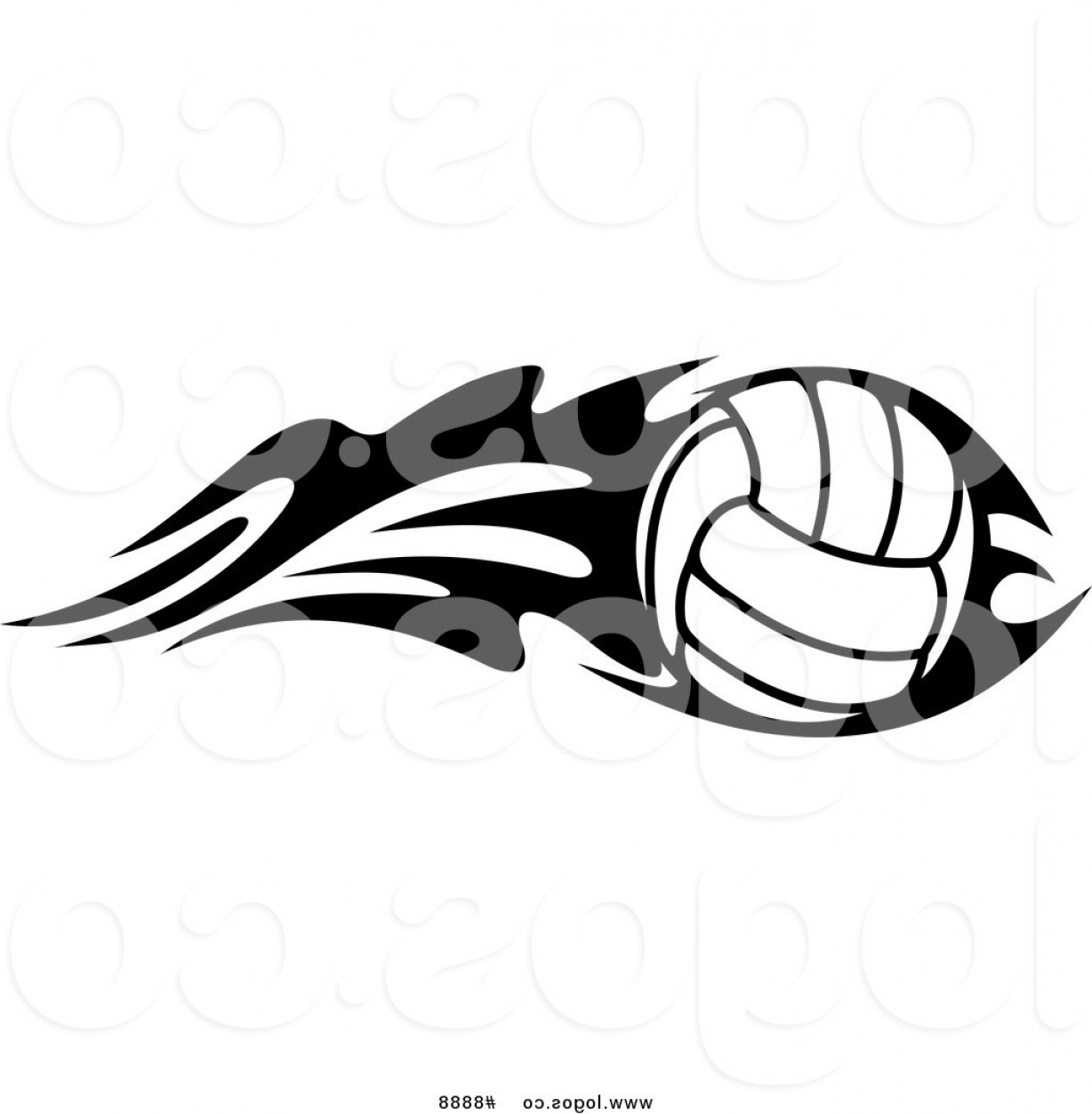 1228x1252 Royalty Free Clip Art Vector Logo Of A Black And White Volleyball