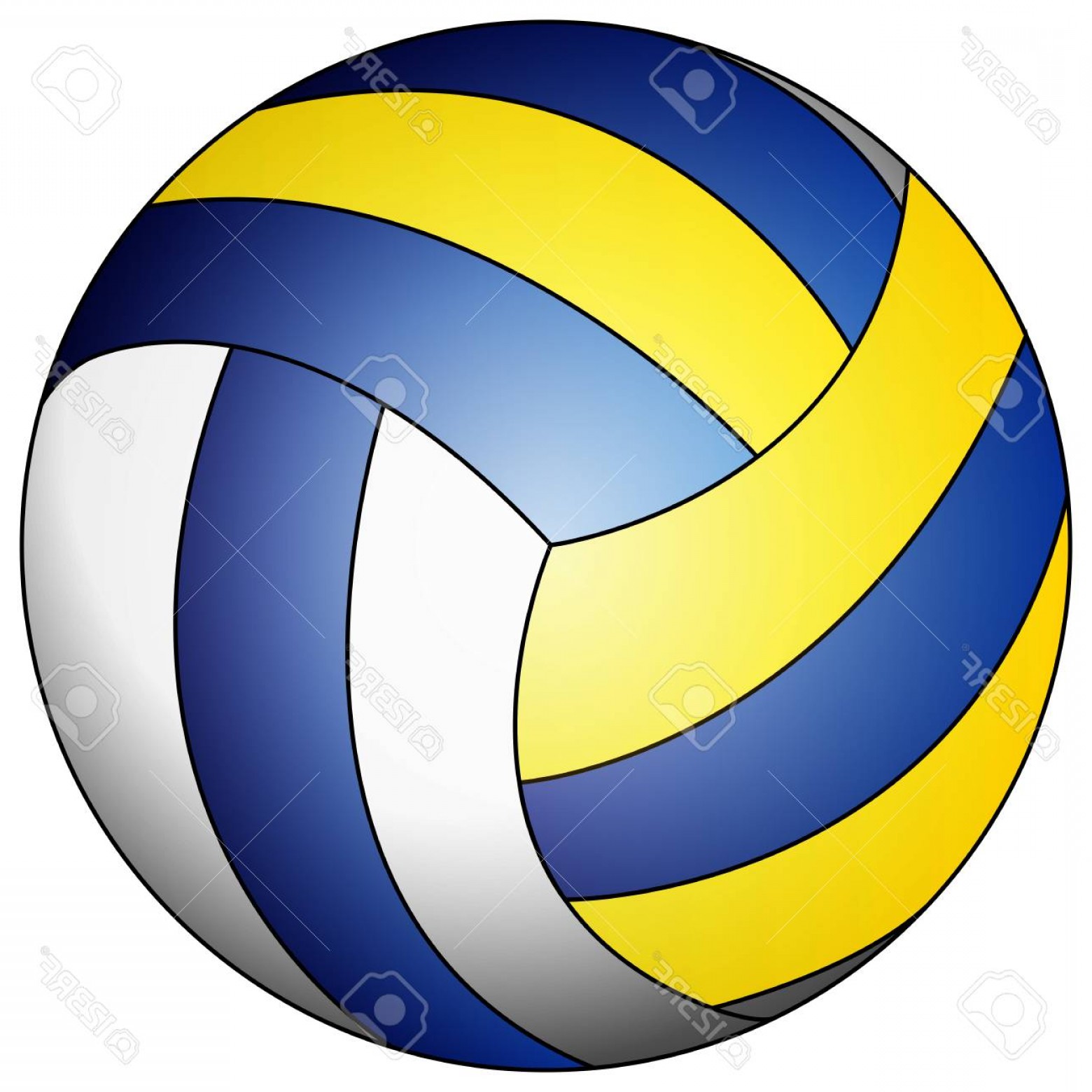 1560x1560 Photostock Vector Blue Yellow White Volleyball Vector Art