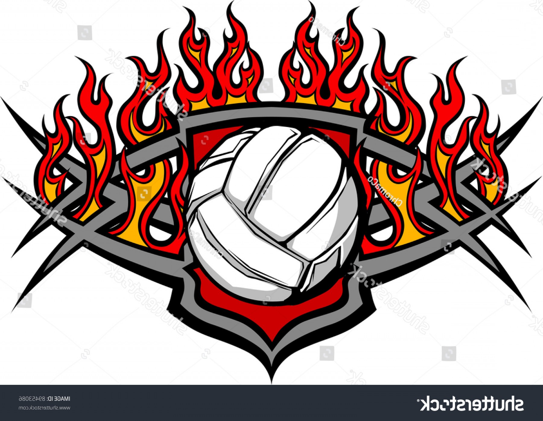 1800x1396 Graphic Volleyball Vector Image Template Flames Handandbeak