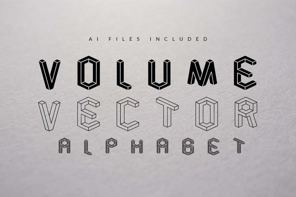 1160x773 Volume Vector Abecedary Font