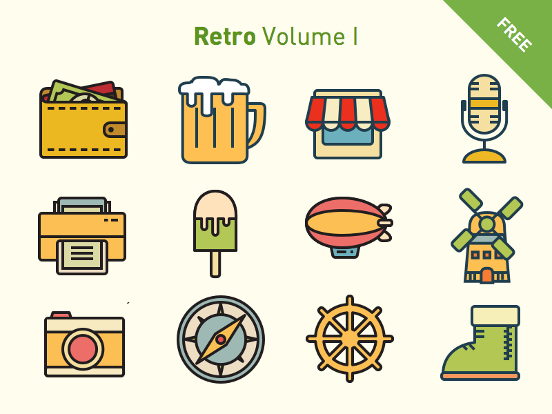 800x600 Free Vector Icons Retro Volume