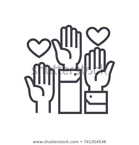 450x470 Volunteer Hands Linear Icon, Sign, Symbol, Vector On Isolated