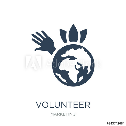 500x500 Volunteer Icon Vector On White Background, Volunteer Trendy Fill