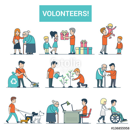 500x500 Linear Flat Volunteer To Disabled People Vector Dog Walking