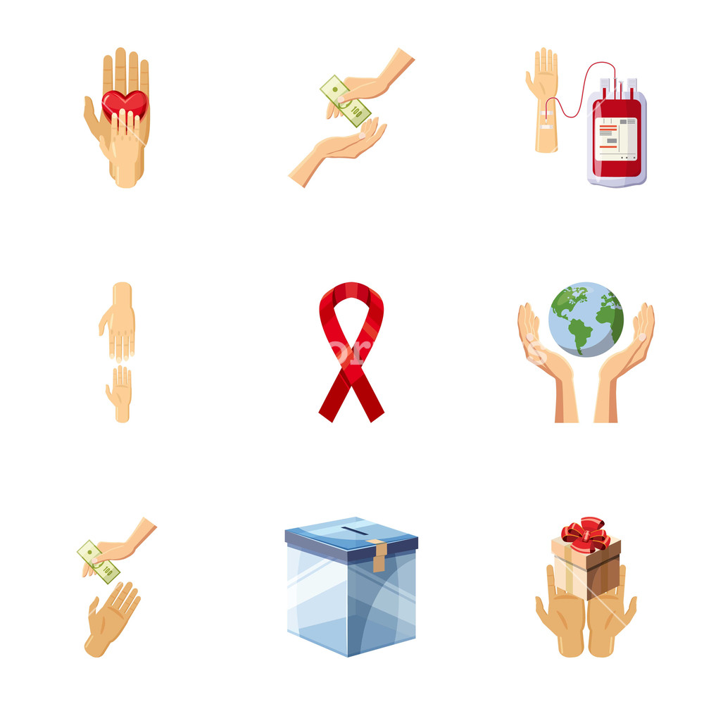 1000x1000 Volunteer Icons Set Cartoon Set Of Volunteer Vector Icons