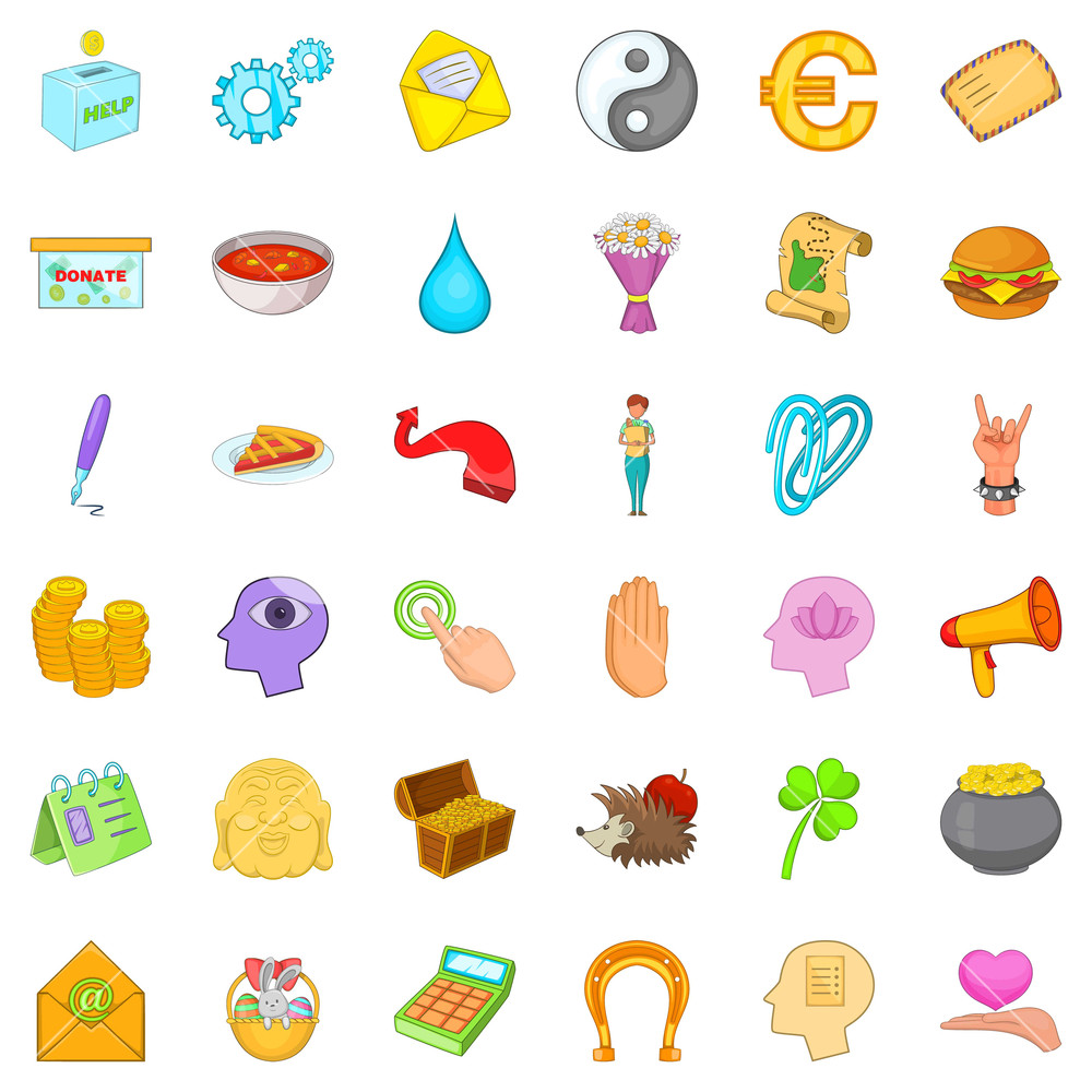 1000x1000 Volunteer Icons Set Cartoon Style Of Volunteer Vector Icons