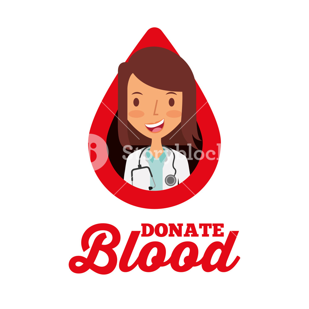1000x1000 Doctor In Drop Donate Blood Volunteer Vector Illustration Royalty