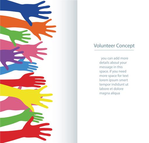 511x490 Volunteer Concept, Free Hands Rise Up Banner Background Vector