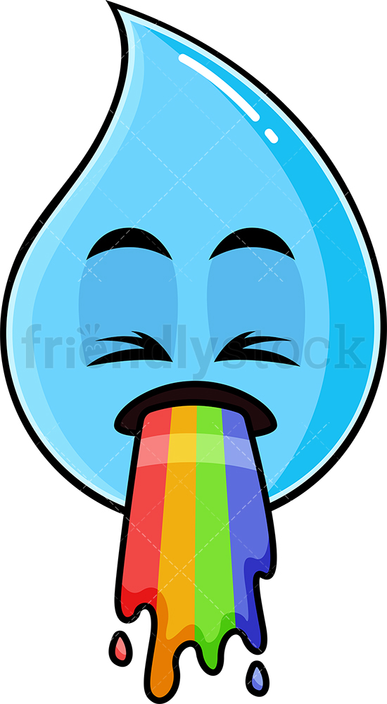 550x1000 Rainbow Vomit Raindrop Emoji Cartoon Clipart Vector