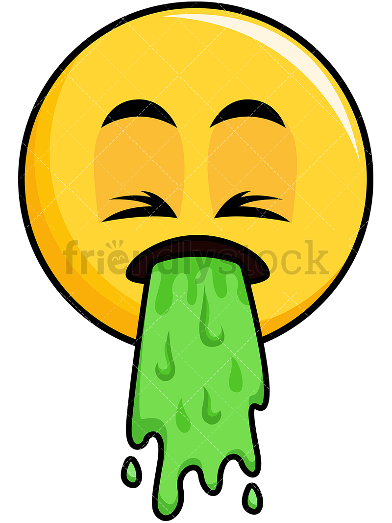 800x1067 Vomiting Yellow Smiley Emoji Cartoon Vector Clipart