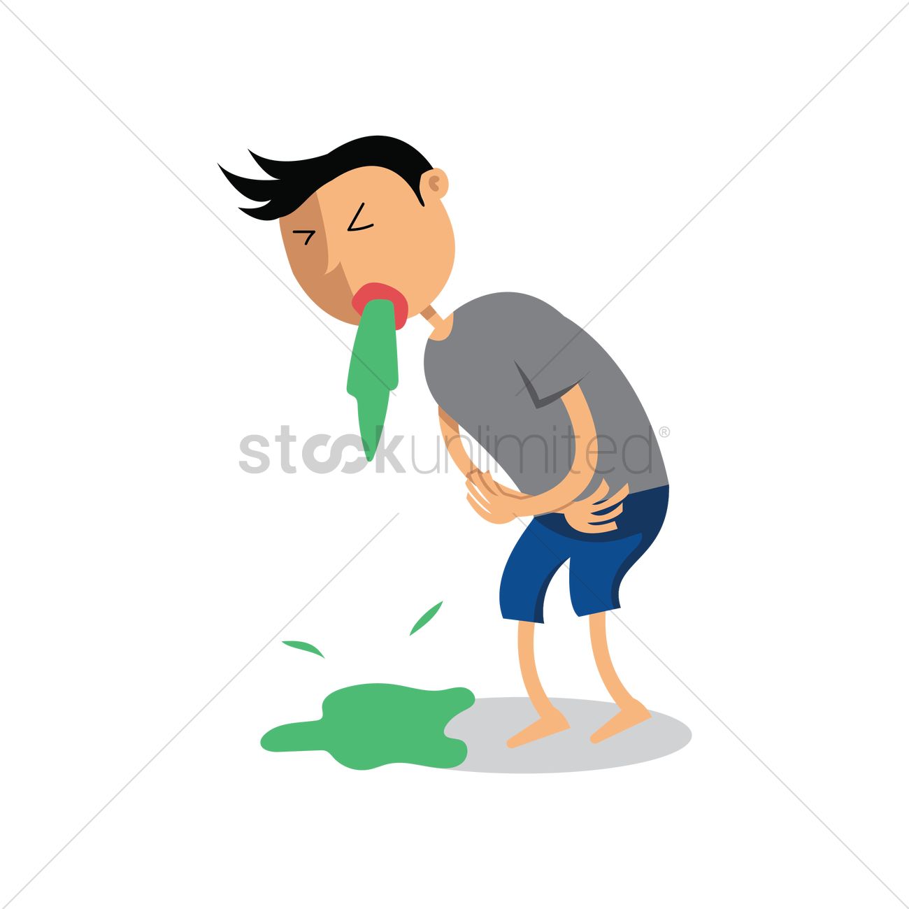 1300x1300 Man Vomiting Vector Image