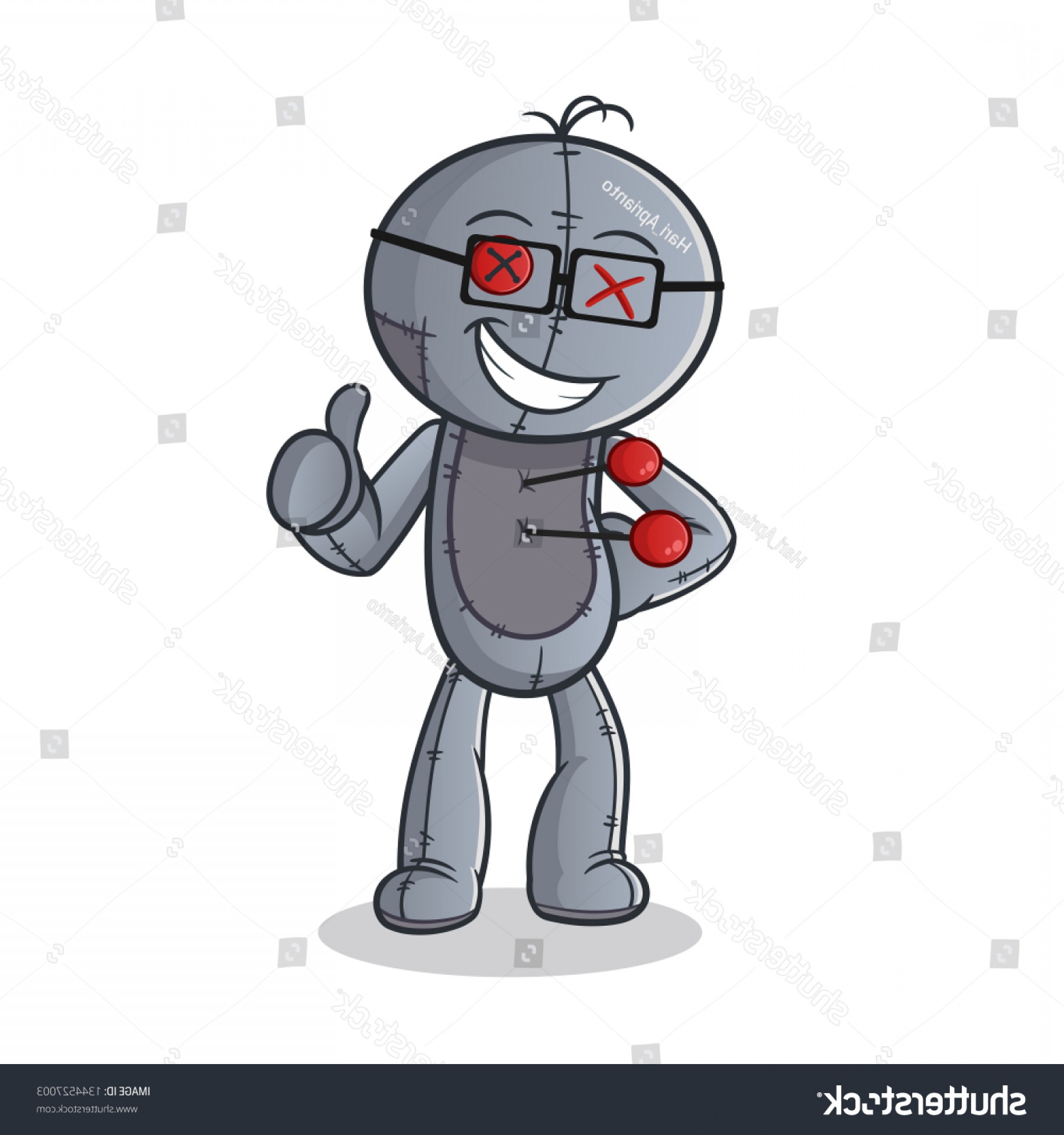 1800x1920 Voodoo Doll Geek Mascot Vector Cartoon Hoodamathrun