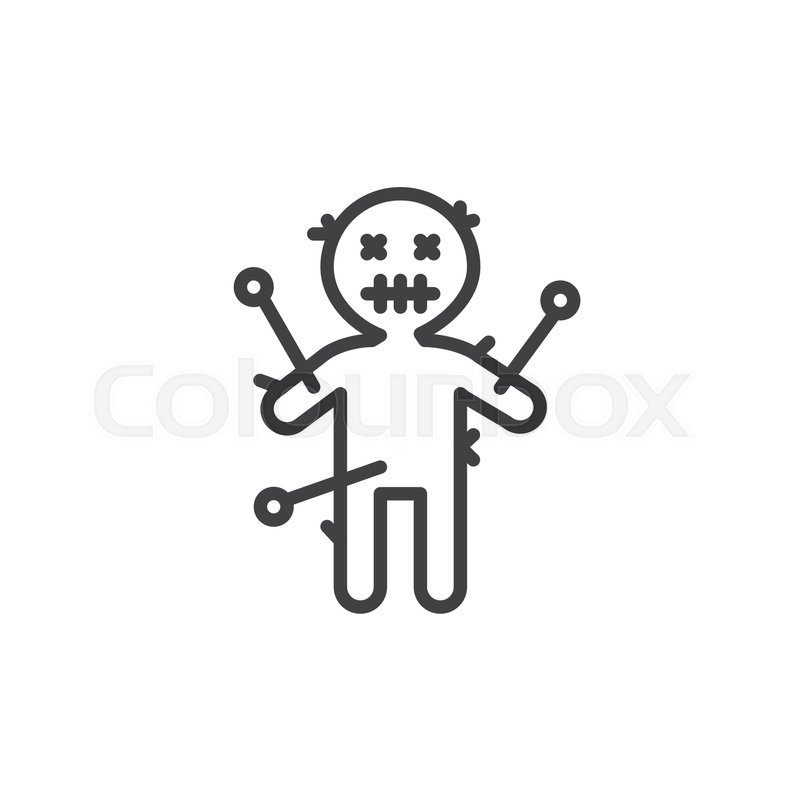 800x800 Voodoo Doll Line Icon, Outline Vector Stock Vector Colourbox