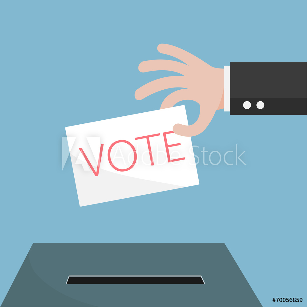 1000x1000 Photo Art Print Hand Of Businessman Vote Ballot With Box Vector