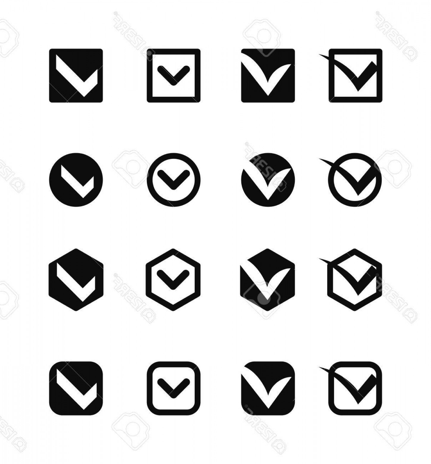 1450x1560 Photostock Vector Check Box Vector Icon Button Isolated Check Vote