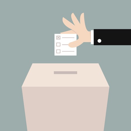 450x450 Vote Ballot With Box Vector Illustration, Flat Design Royalty